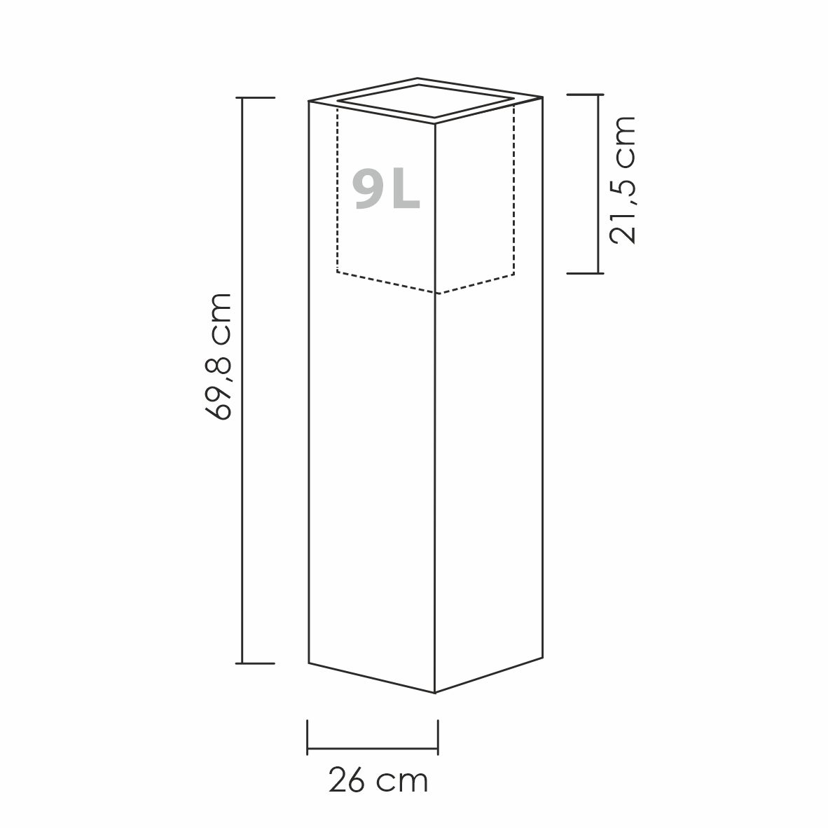 Scheurich C-Cube High 70, vase/pot à fleurs/jardinière, carré, coloris: Stony Black, fabriqué avec du plastique recyclé, pour l’extérieur - 2