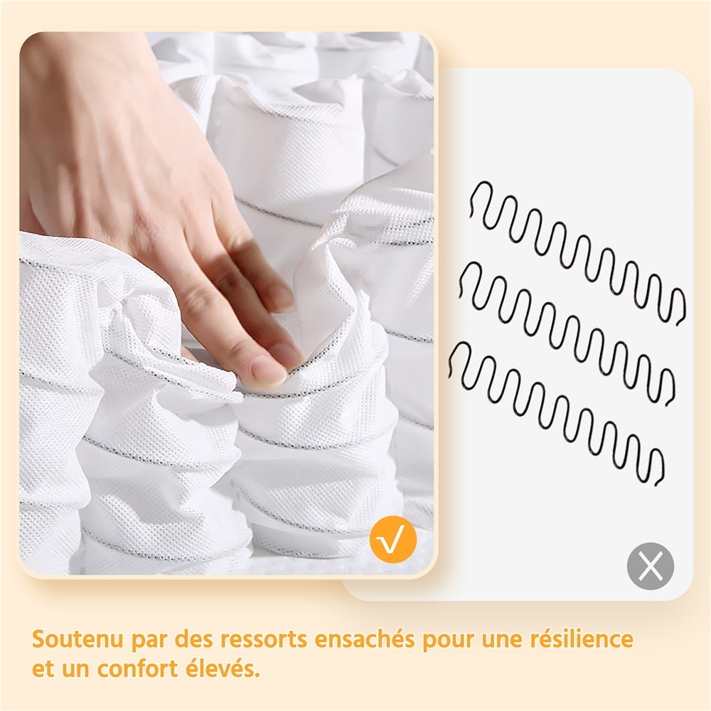 Fauteuil de Relaxation Inclinable en Tissu Bouclette Doux avec Repose Pied, Ivoire Yaheetech - 6