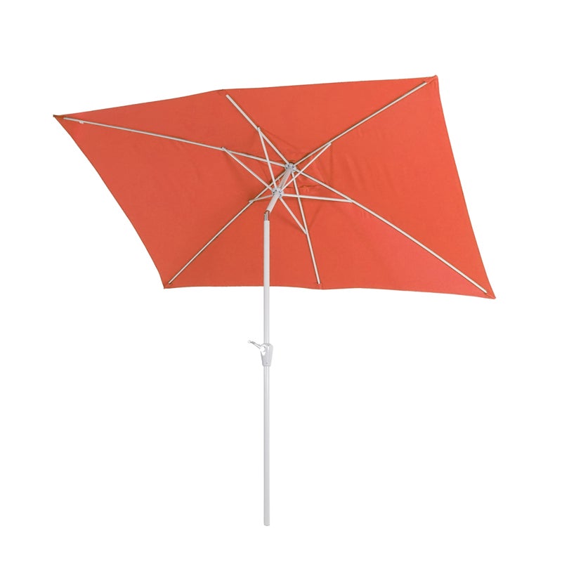 Parasol ogrodowy N23, parasol ogrodowy, 2x3 m prostokątny, odchylany, poliester/aluminium 4,5 kg, ochrona UV 50+ ~ terakota