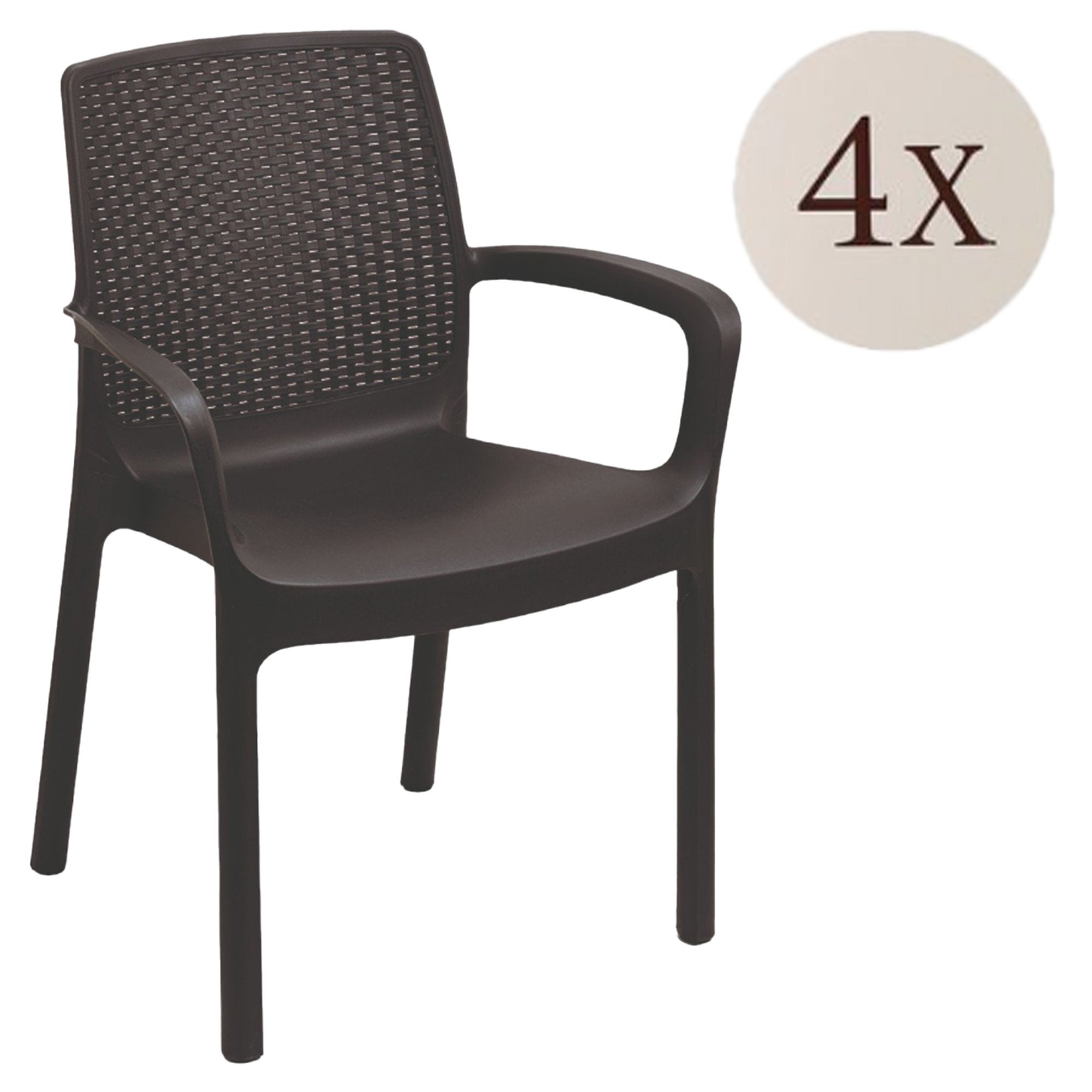 Lot de 4 Chaise de jardin pliable avec coussin Dnardin en Plastique Gris - 2