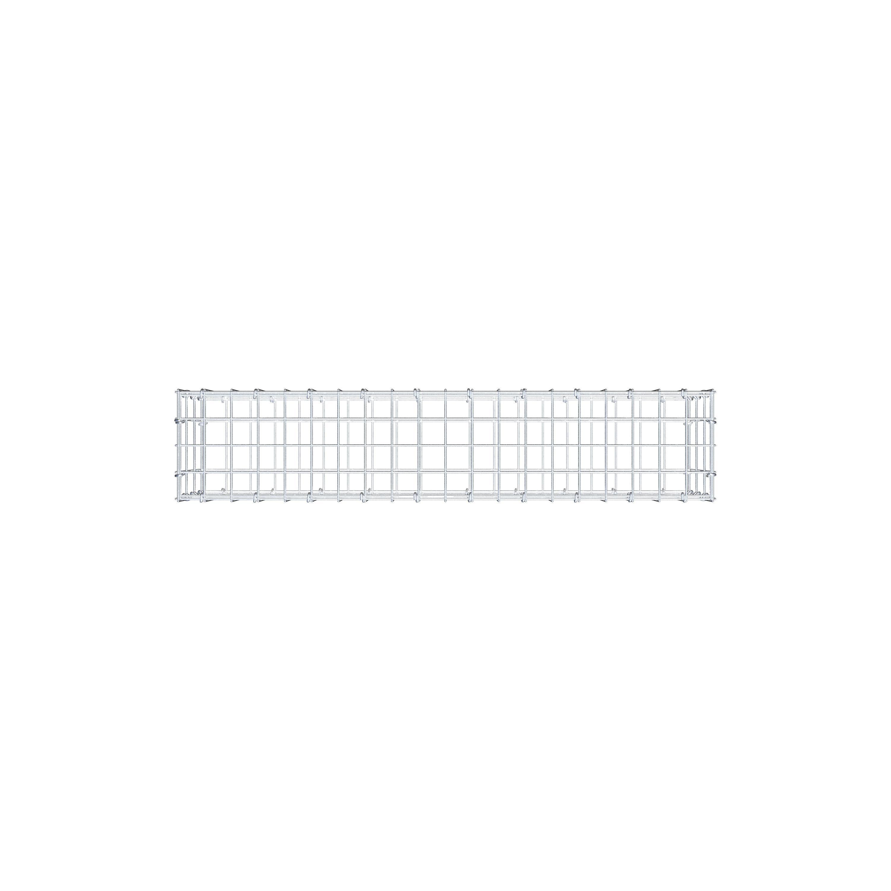 Gavión de acero galvanizado 100x30x20cm (LxAxP), malla 5 x 10cm, Anillo en C, jaula metálica para muro o jardín - 9