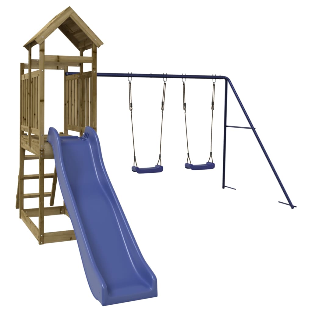 Conjunto de brincar para exterior | Conjunto de jogar madeira de pinho impregnada CFW50156 - 3