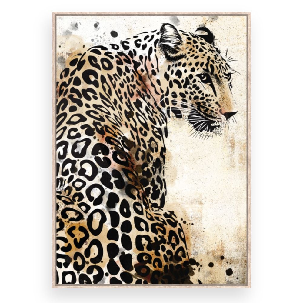 Toile encadrée Léopard majestueux / 100x140cm / Cadre Effet naturel / Fabriqué en France / Déco murale / DADA ART - 3