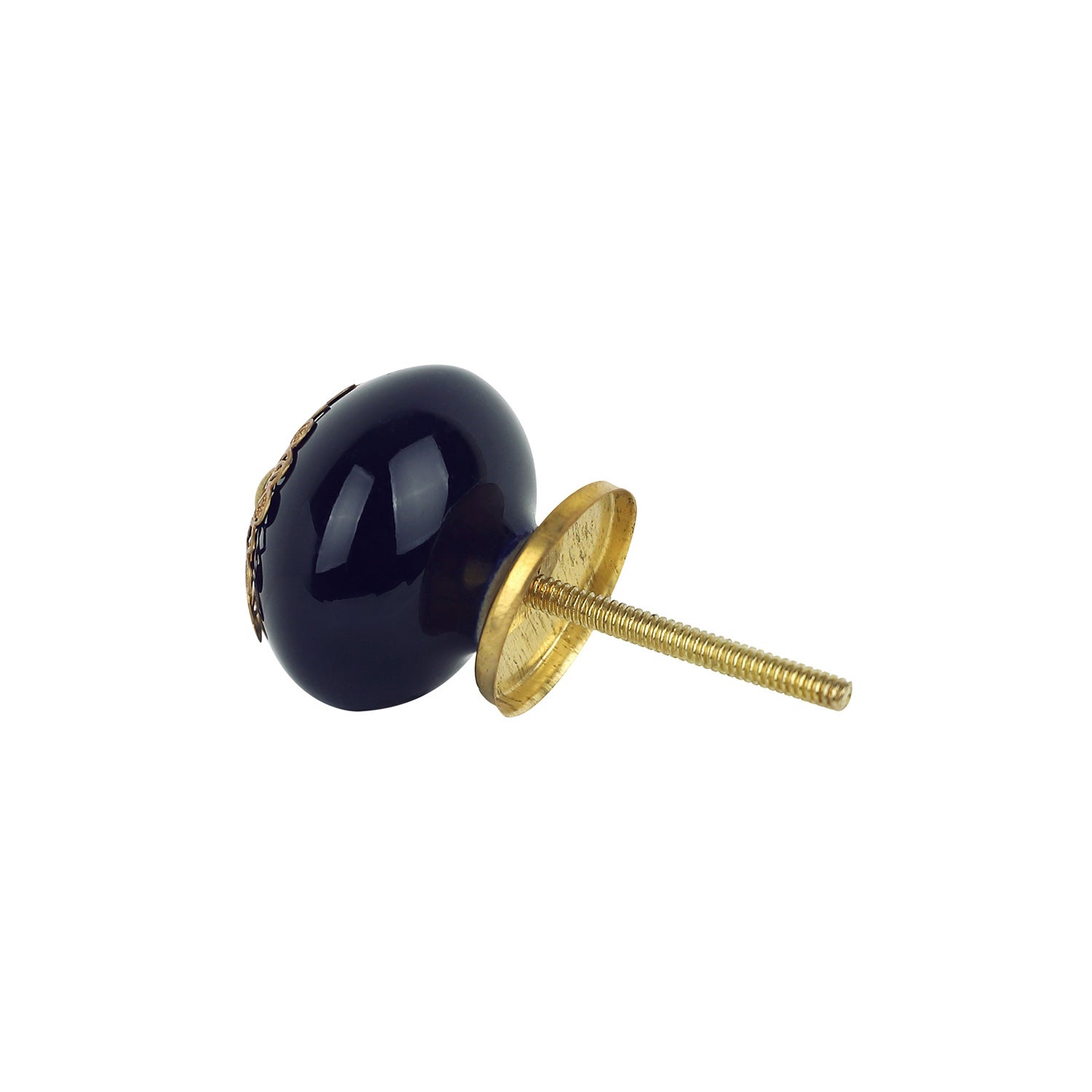 Bouton de meuble JASMINE, Porcelaine bleu Ø40 mm - 6