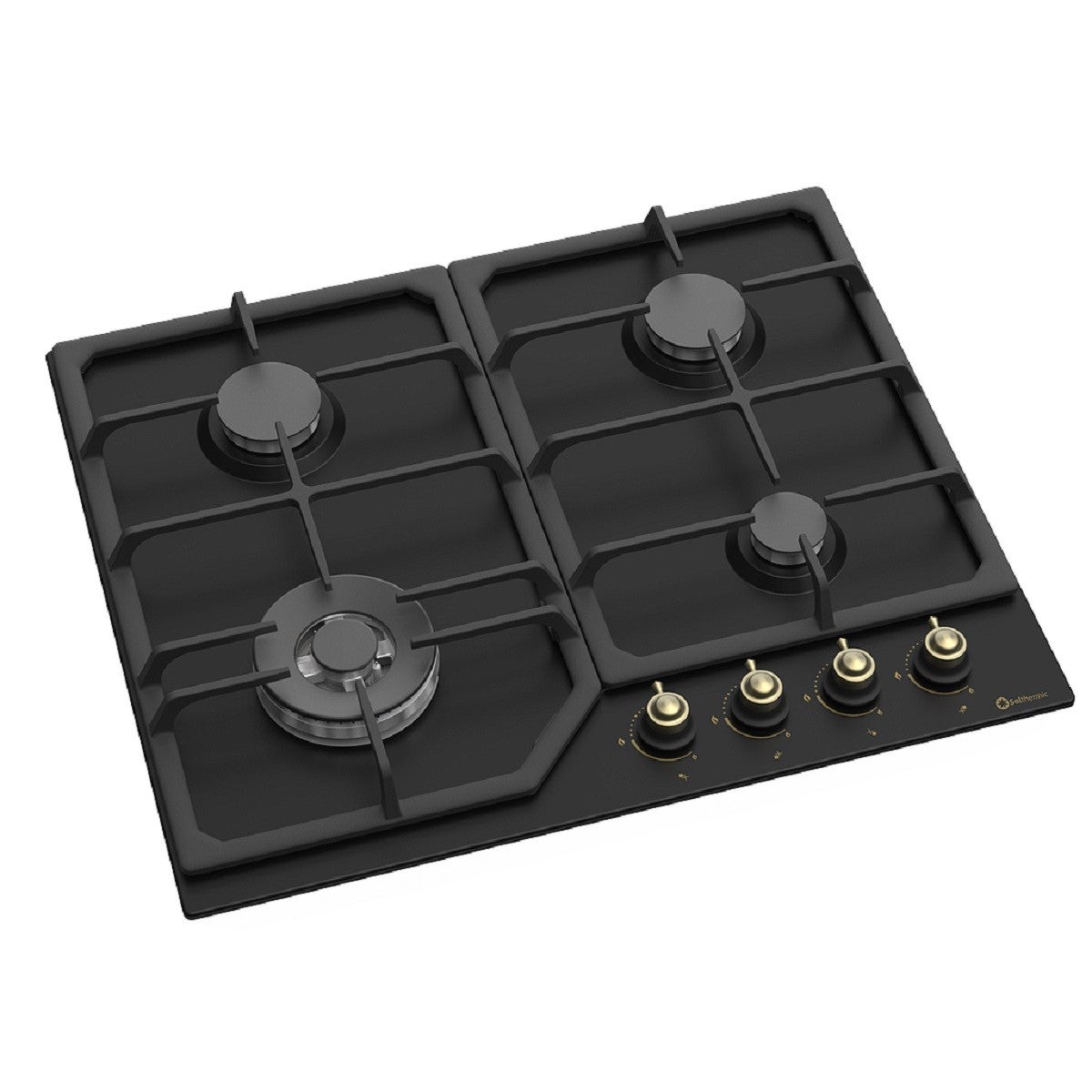 Solthermic placa gas sa022w negra mandos dorados