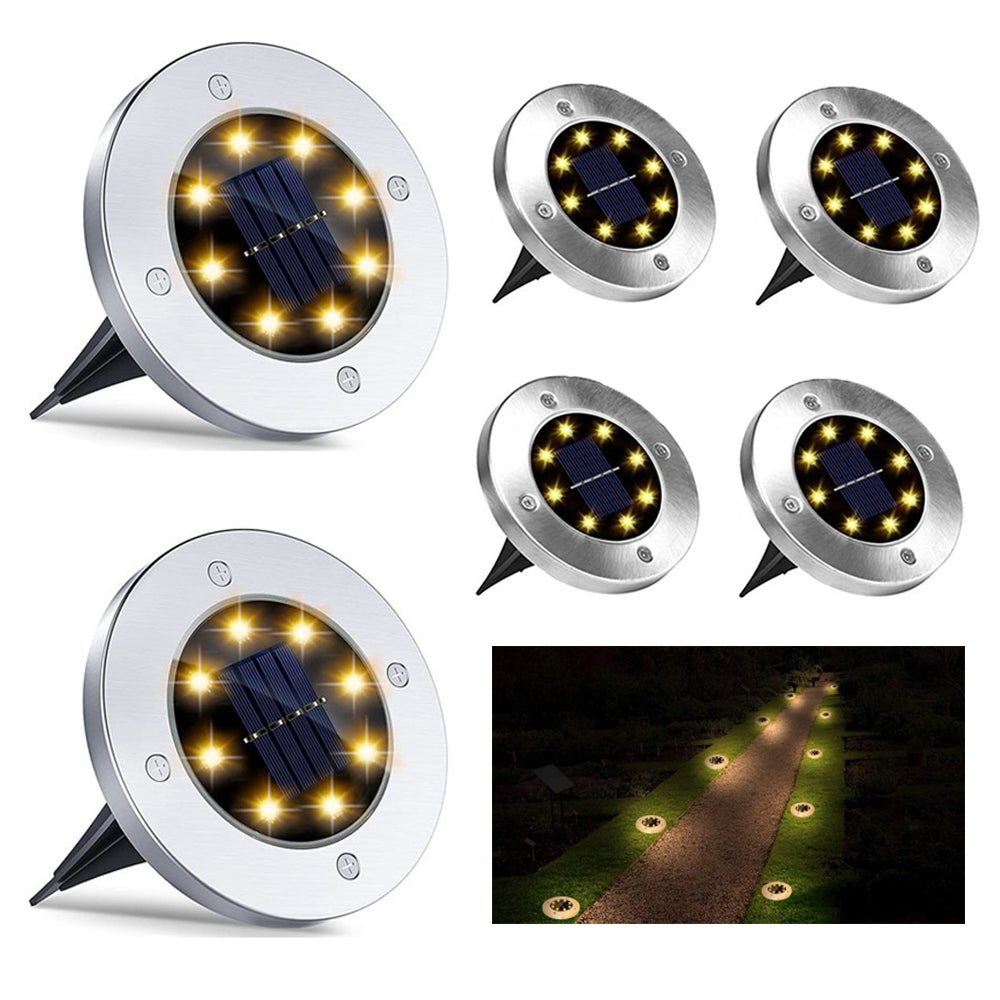 6 * słoneczne lampy zewnętrzne, lampy gruntowe, lampy do oświetlania krajobrazu ogrodowego, lampy na dziedziniec, ciepłe oświetlenie LED