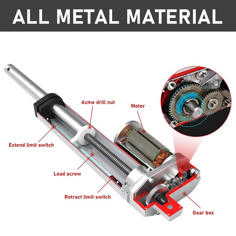 Actionneur linéaire 12V, Moteur linéaire 300 mm Linear Actuator Entranement moteur linéaire 1500 N - 7