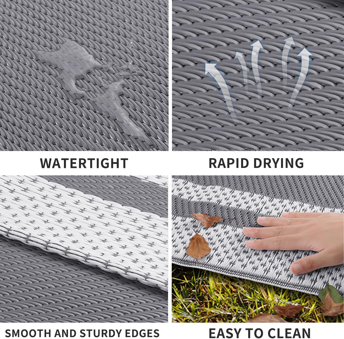 Tapis D'extérieur Grand Format, Tapis Réversible En Plastique Imperméable, Adapté Aux Camping-cars, Balcons, Jardins, Plages Et Campings,183x275cm - 7