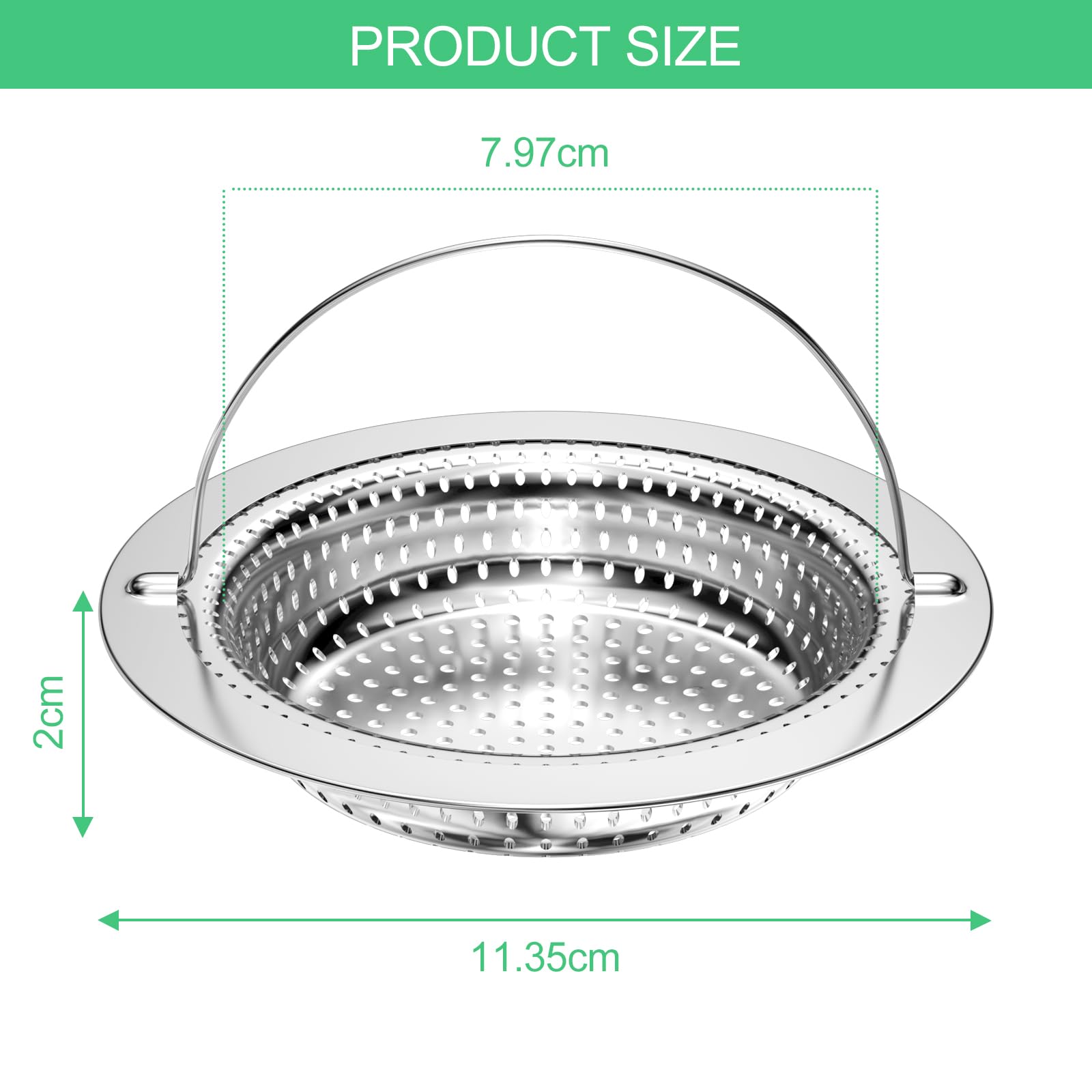 3 Pcs Bouchon Evier Cuisine, Filtre Cheveux Douche, Grille Evier Cuisine,Crépine d'Évier Lavabo, Filtre de Vidange, Tamis pour Évier de Cuisine - 2