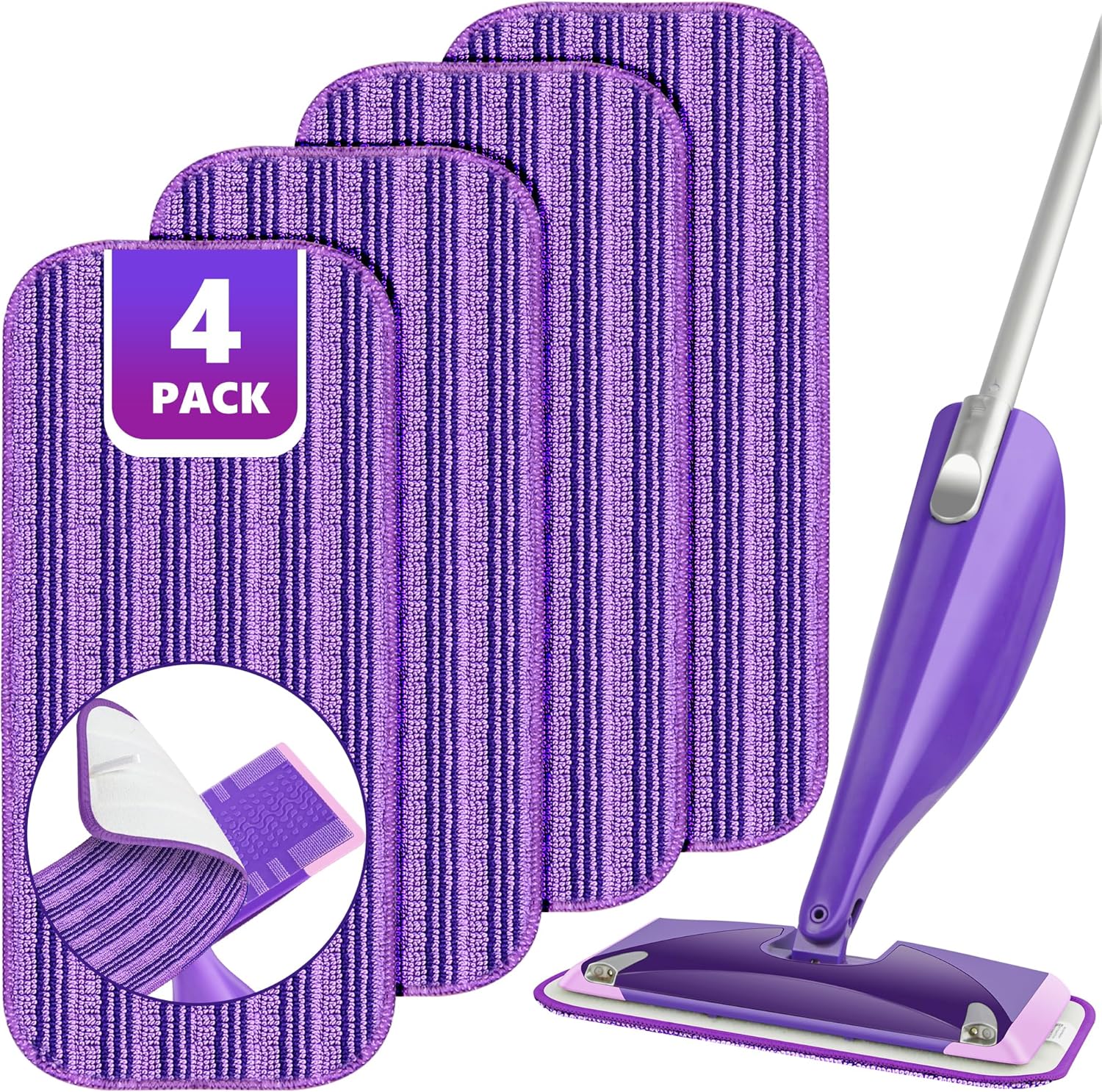 4 chusteczki Swiffer WetJet – zmywalne z mikrofibry – wkład – fioletowe
