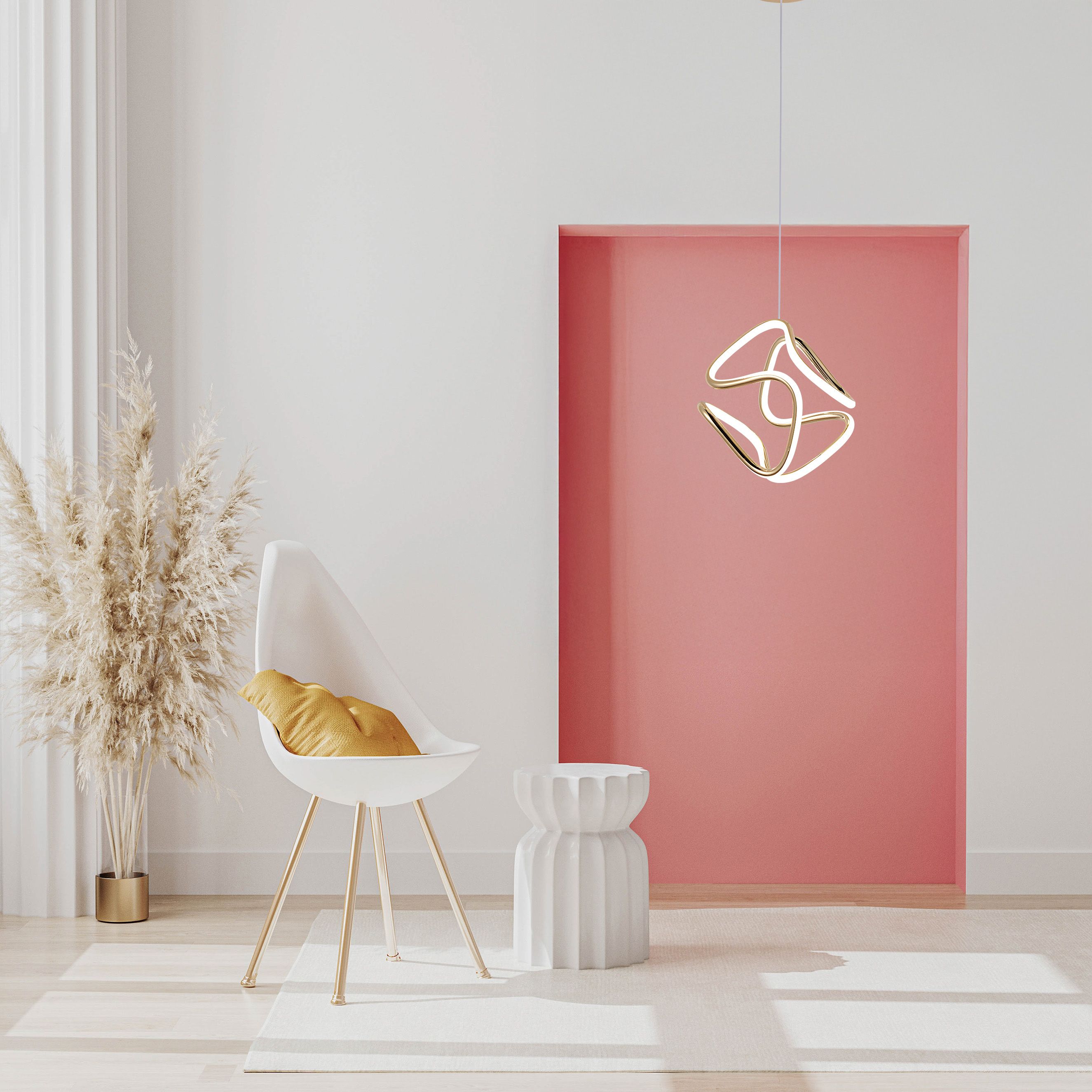 Lampa Sufitowa Wisząca Led Toolight G067-Cp Biały, Złoty - 2