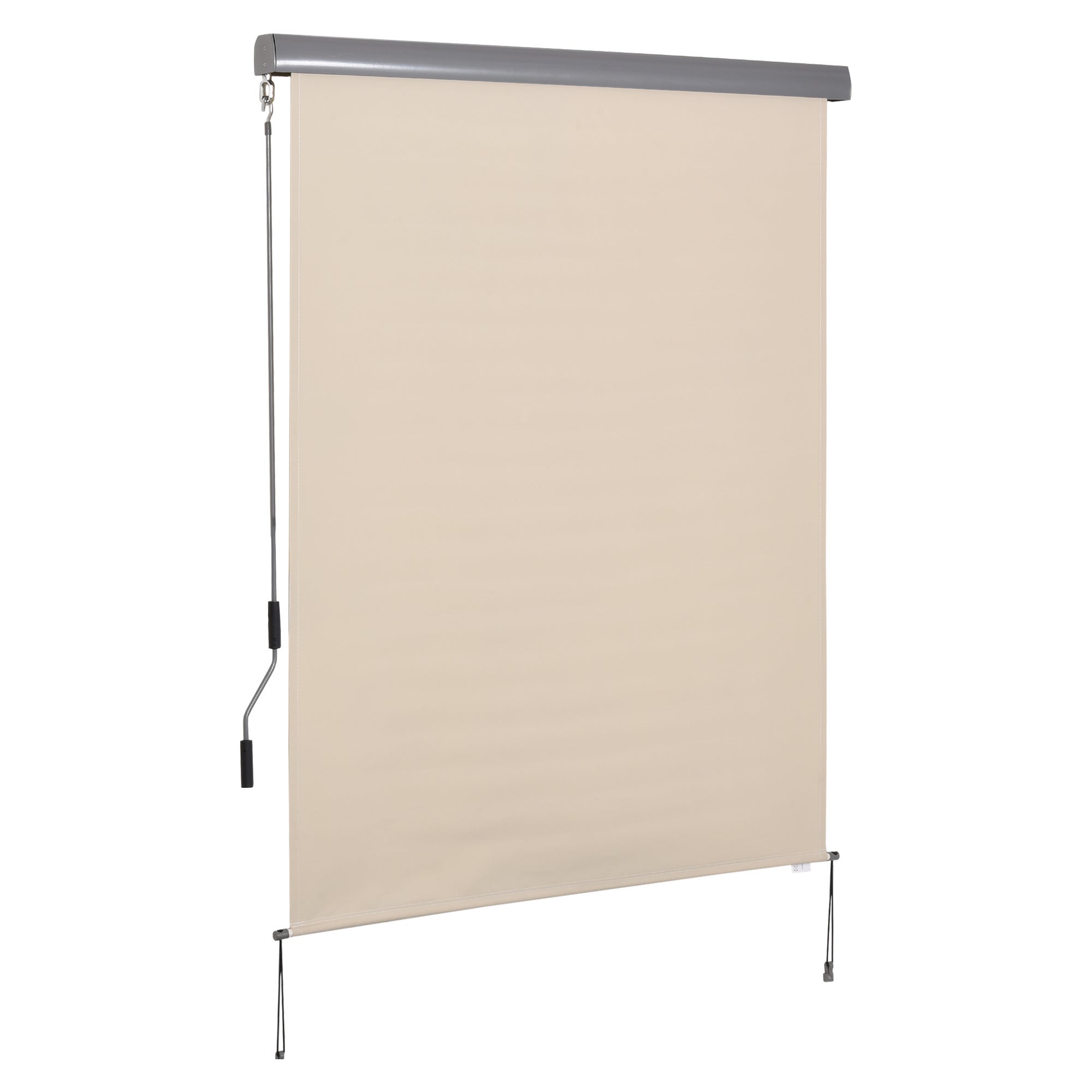 Markiza boczna pionowa 140x200 cm z korbą – Parasol z oddychającego poliestru z aluminiowym stelażem, ochrona UV, do balkonów