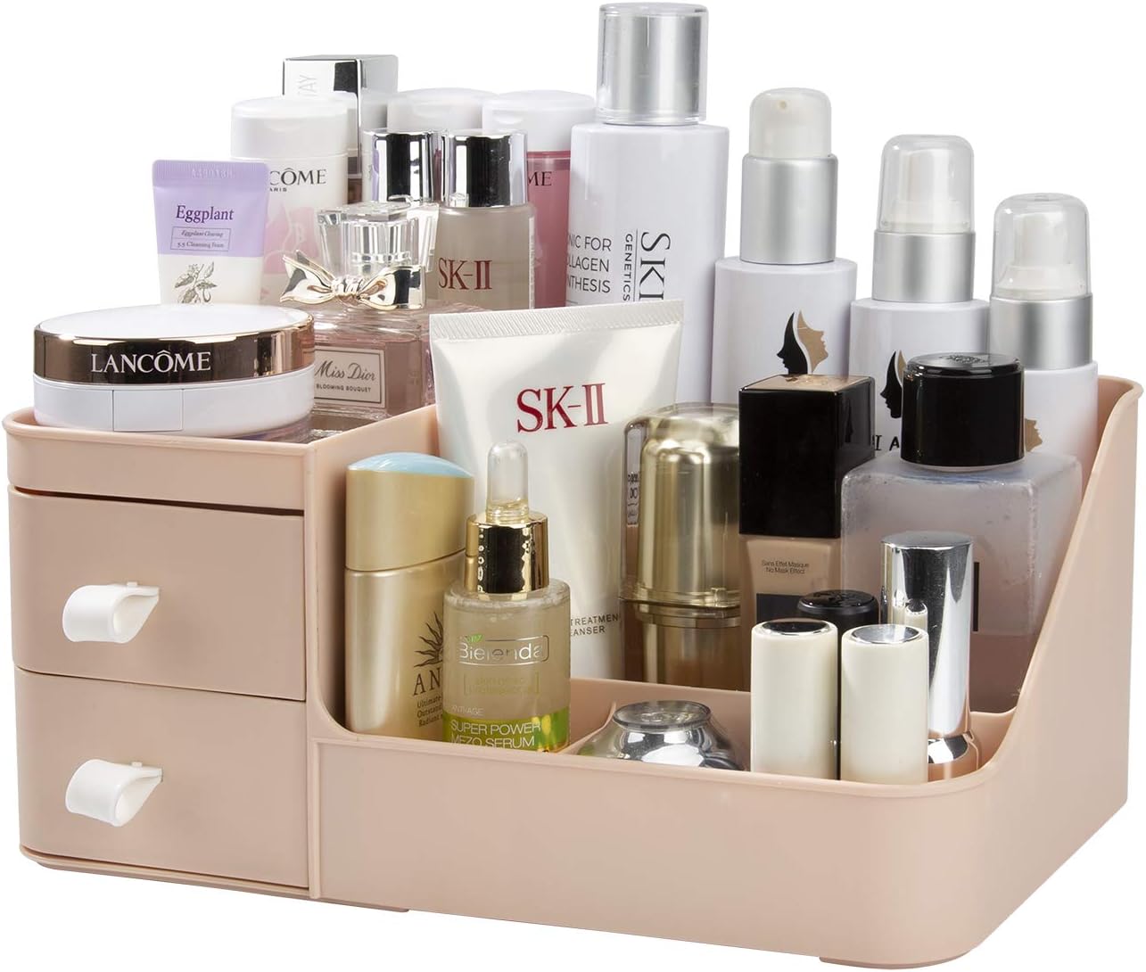 1x Organisateur Cosmétiques, 2 Parties Boîte Rangement 4 Tiroirs Maquillage Make Up Blanc 85662089
