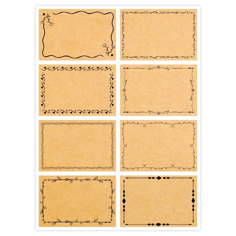 160 szt. samoprzylepnych etykiet samoprzylepnych z papieru pakowego, zestaw naklejek do biura i scrapbookingu