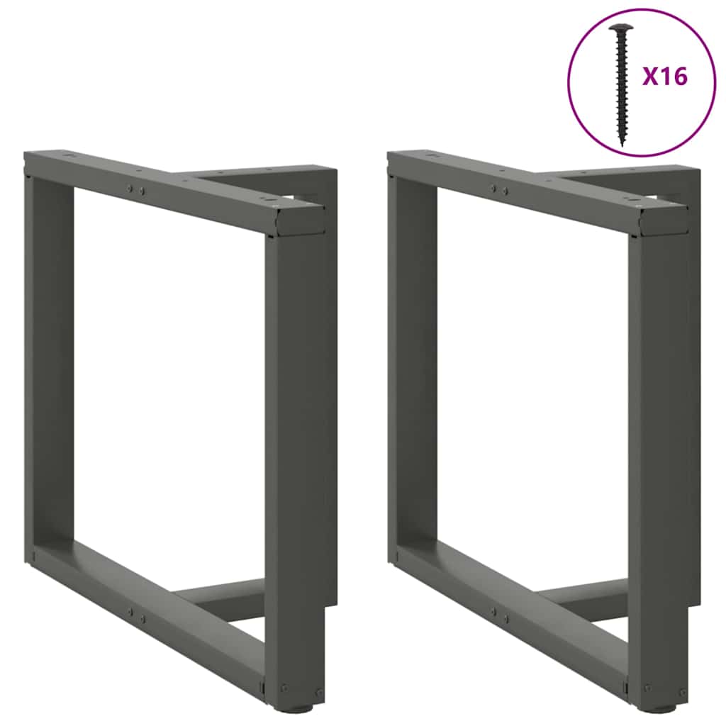 Lot de 2 Pieds de table à manger forme de T | Pied de meuble 100x35x(72-73)cm acier CFW27653 - 5