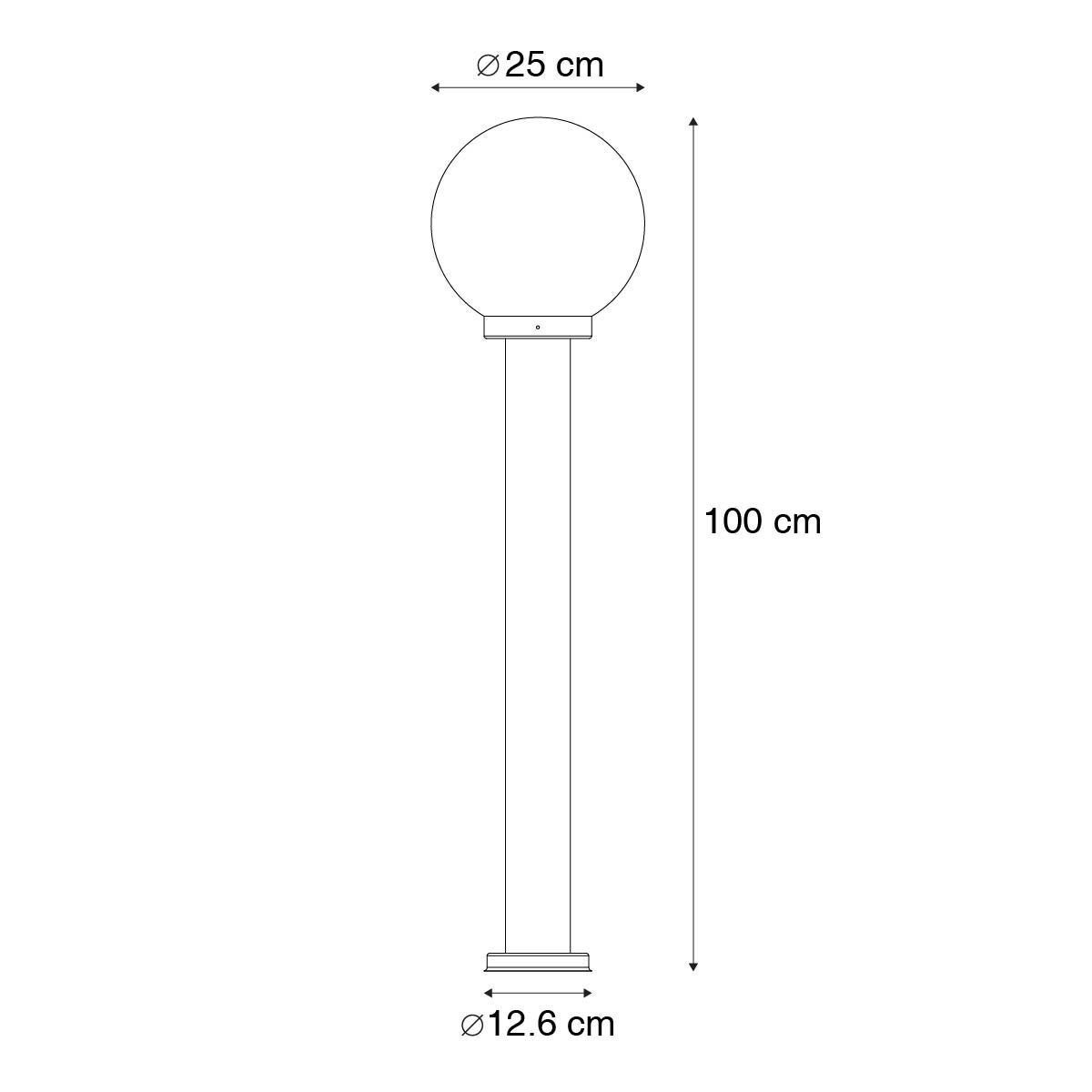 Lampada da esterno a stelo nera con globo trasparente 100 cm IP44 - Sfera - 3