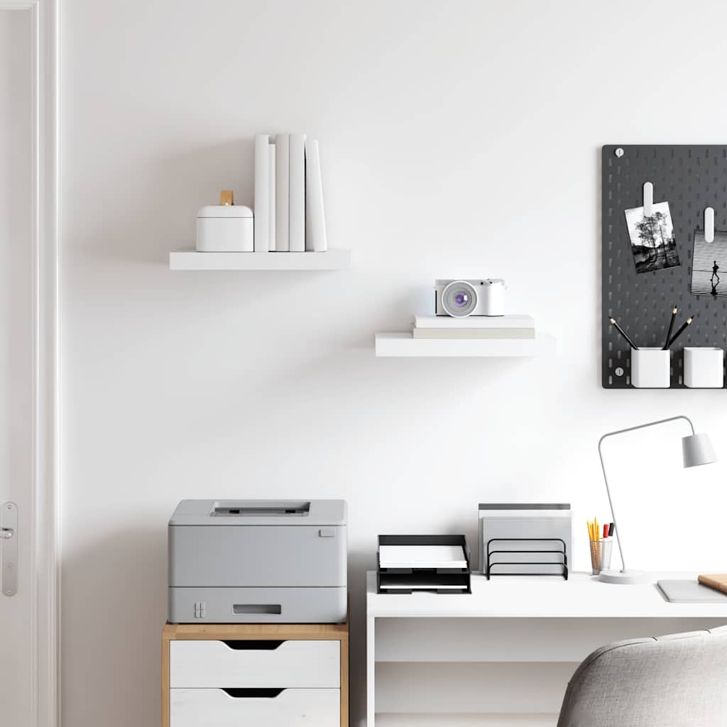 vidaXL Étagères murales flottantes 2 pcs blanc 40x23,5x3,8 cm MDF - 3