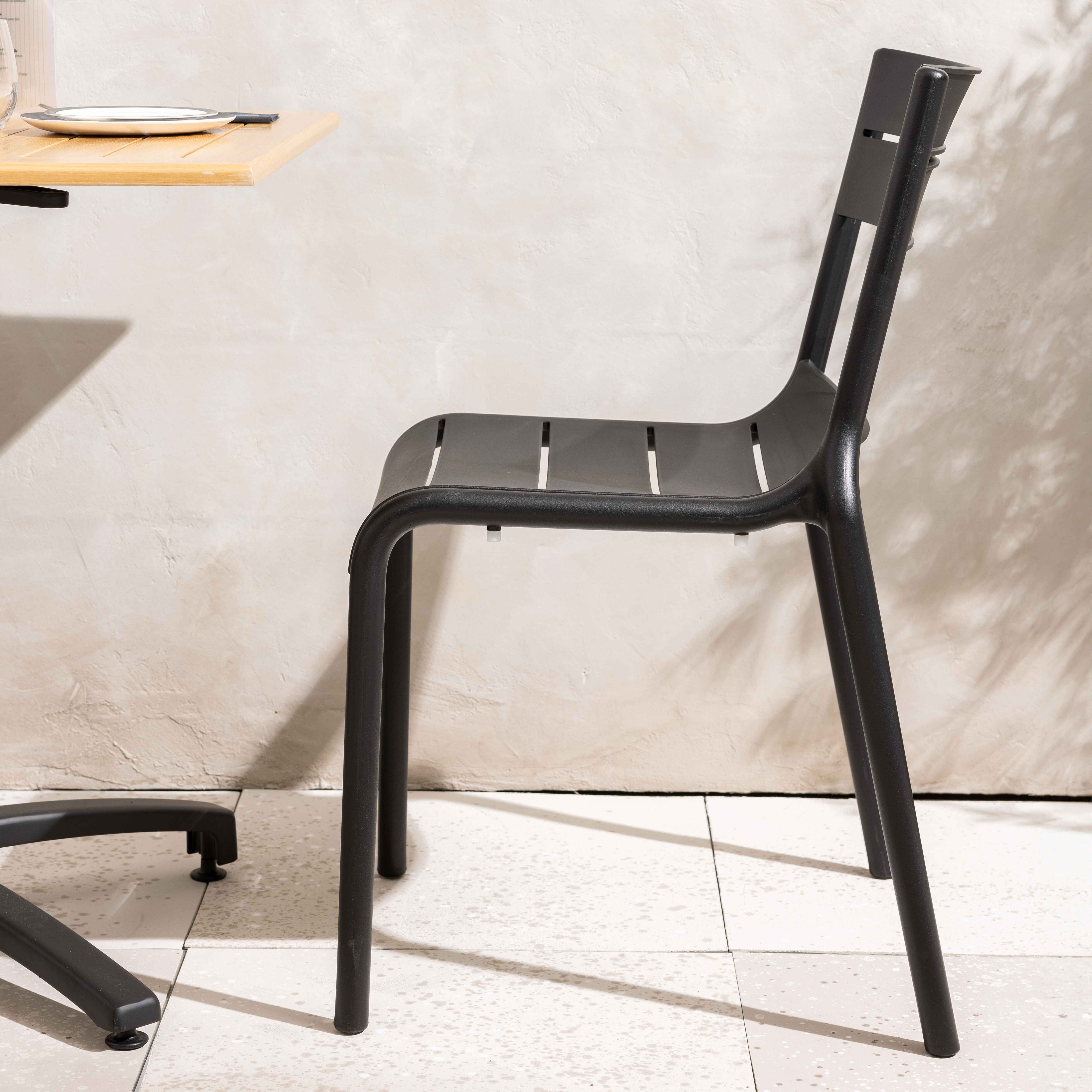 Chaise de jardin sans coussin Paname en Plastique Noir - 4