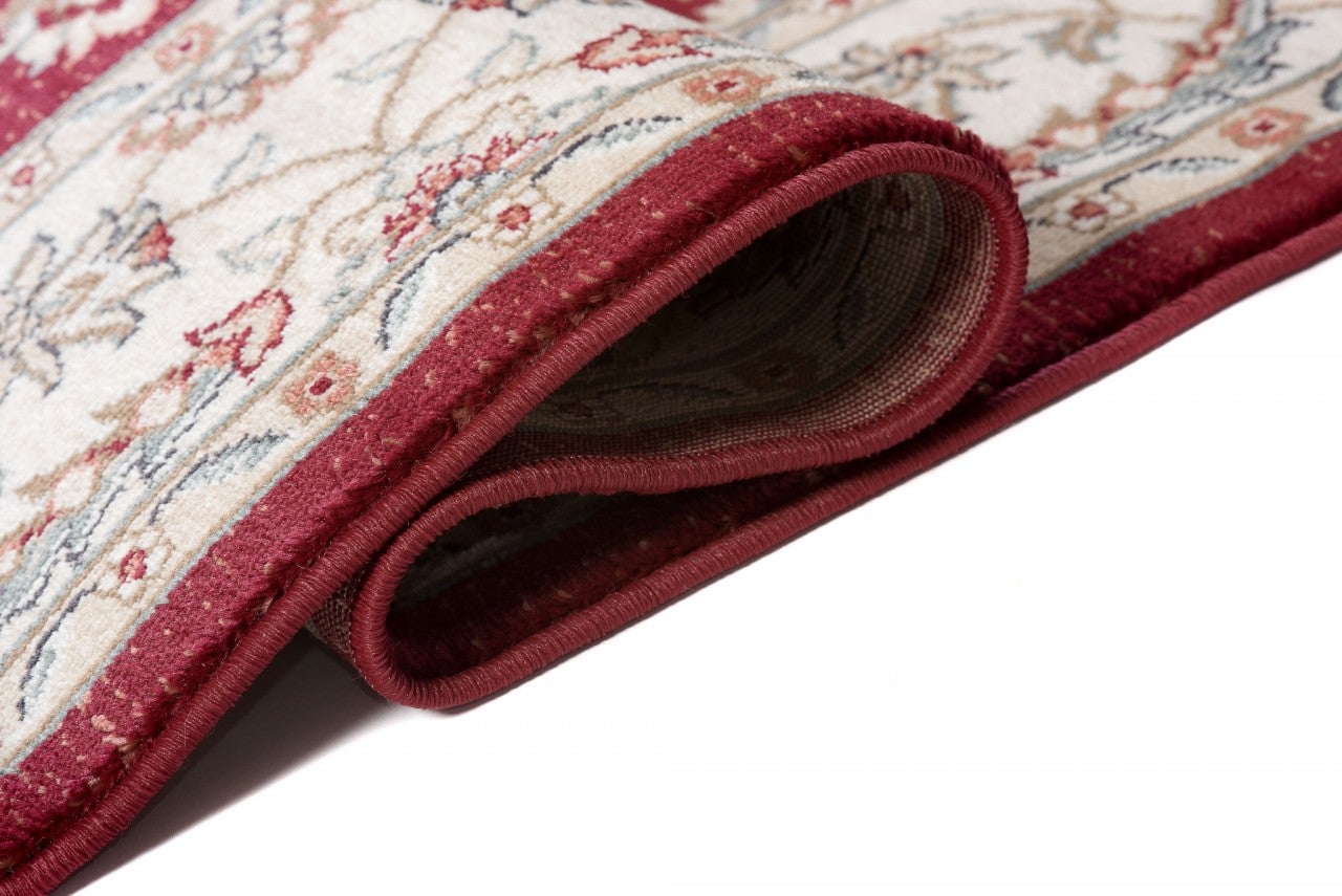 TAPISO Dubai Tapis Salon Poil Court Traditionnel Rouge Bleu Crème Floral Bordure OEKO-TEX 200 x 300 cm - 3