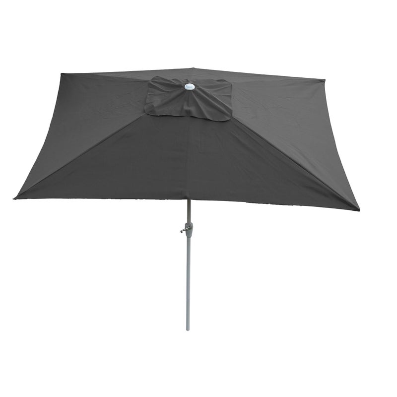 Parasol ogrodowy N23, parasol ogrodowy, 2x3 m prostokątny, odchylany, poliester/aluminium 4,5 kg, ochrona UV 50+ ~ antracytowy