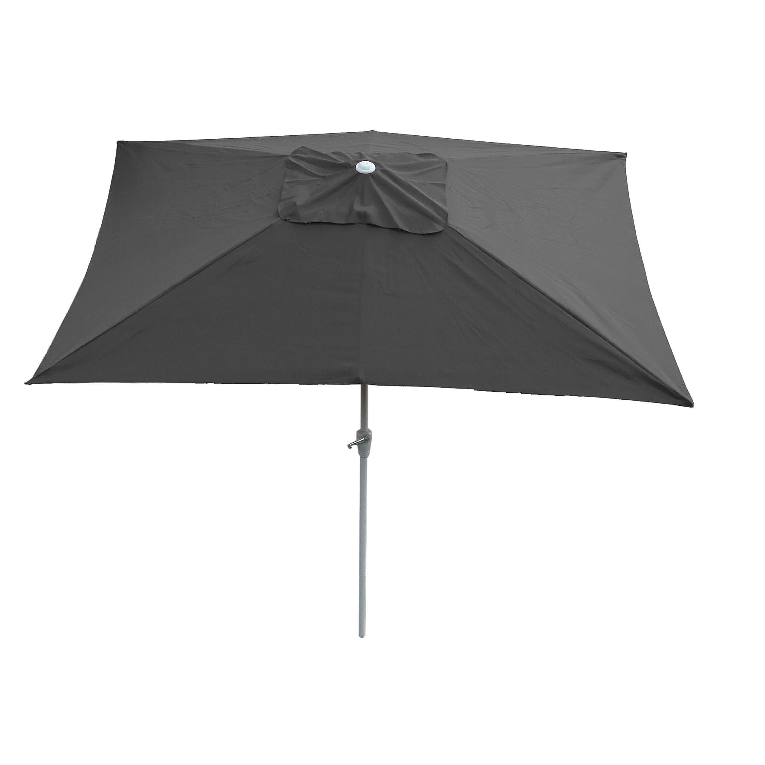 Parasol ogrodowy N23, parasol ogrodowy, 2x3 m prostokątny, odchylany, poliester/aluminium 4,5 kg, ochrona UV 50+ ~ antracytowy