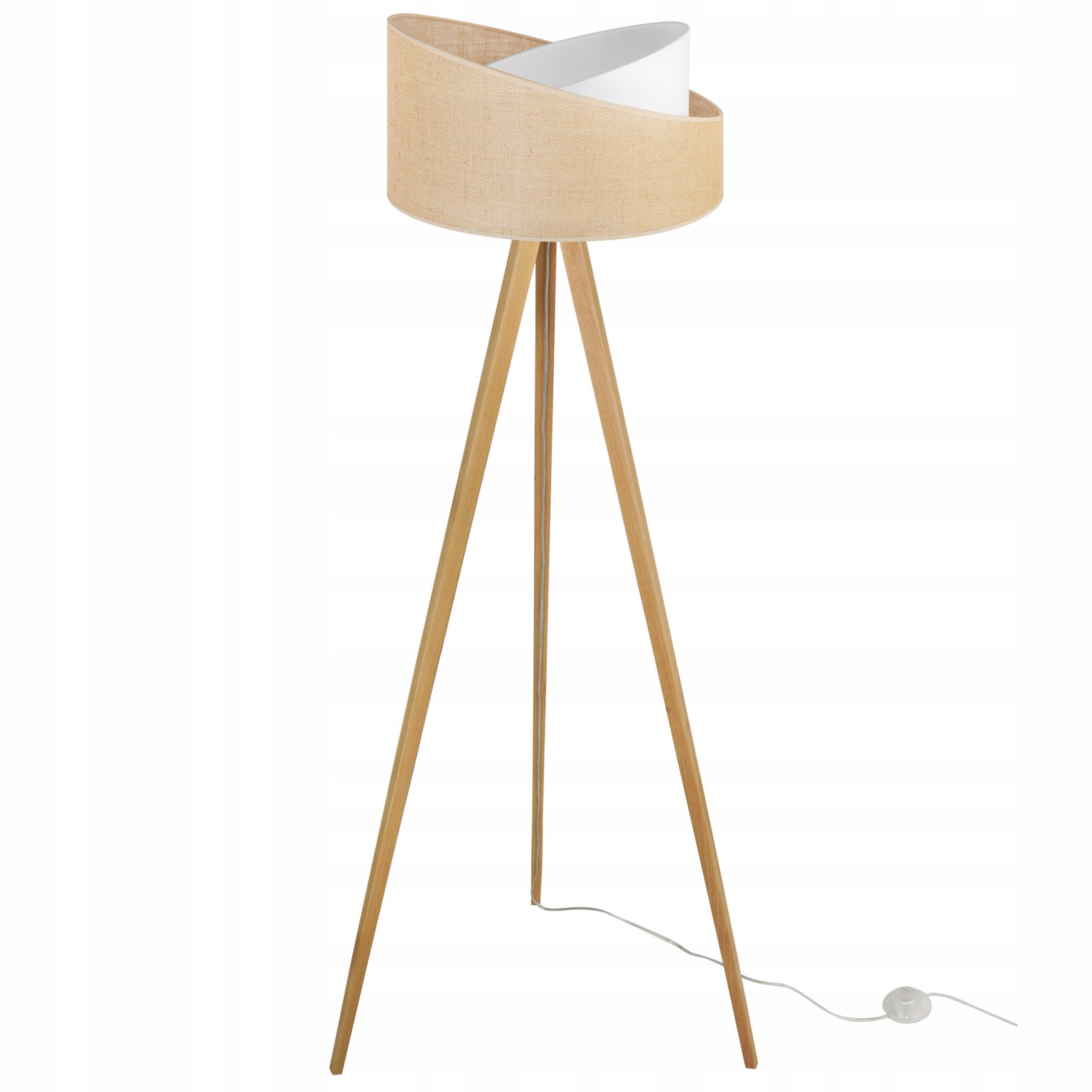 Lampa podłogowa stojąca Juta 1xE27 klosz asymetryczny beżowo/pomarańczowy 45cm Light Home LH
