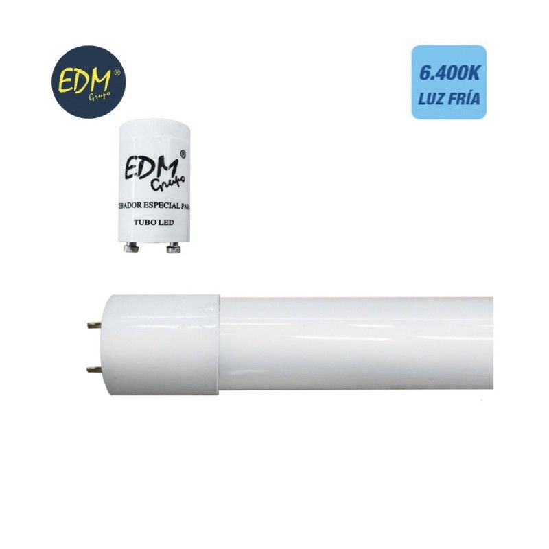 Tubo LED T8 18w 2000lm 6500k luce fredda eq 36w ø2,6x120cm EDM - 5