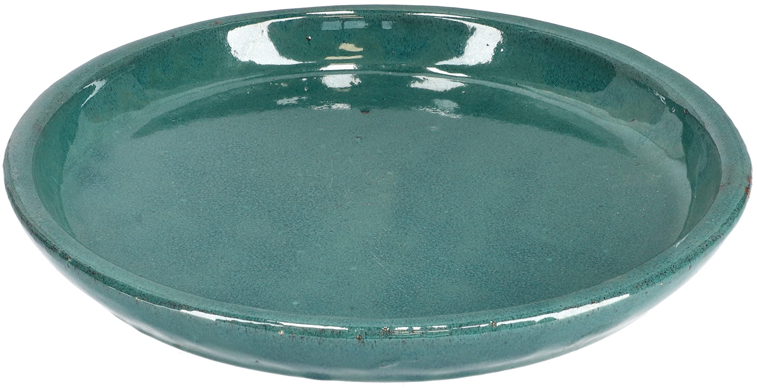 Pot de Fleurs de Jardin, Diamètre : 31 cm, en Céramique Émaillée, Turquoise, Avec Bac d'Égouttement - KOTARBAU - 5