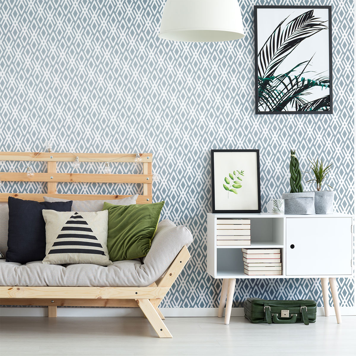 Vinilo papel pintado escandinavo sigrid - adhesivo de pared - revestimiento sticker mural decorativo - 60x60cm
