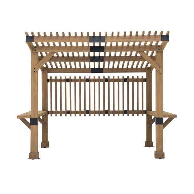 Sunjoy Pergola in legno di cedro KRONE idromassaggio - 275 cm x 310 cm, marrone