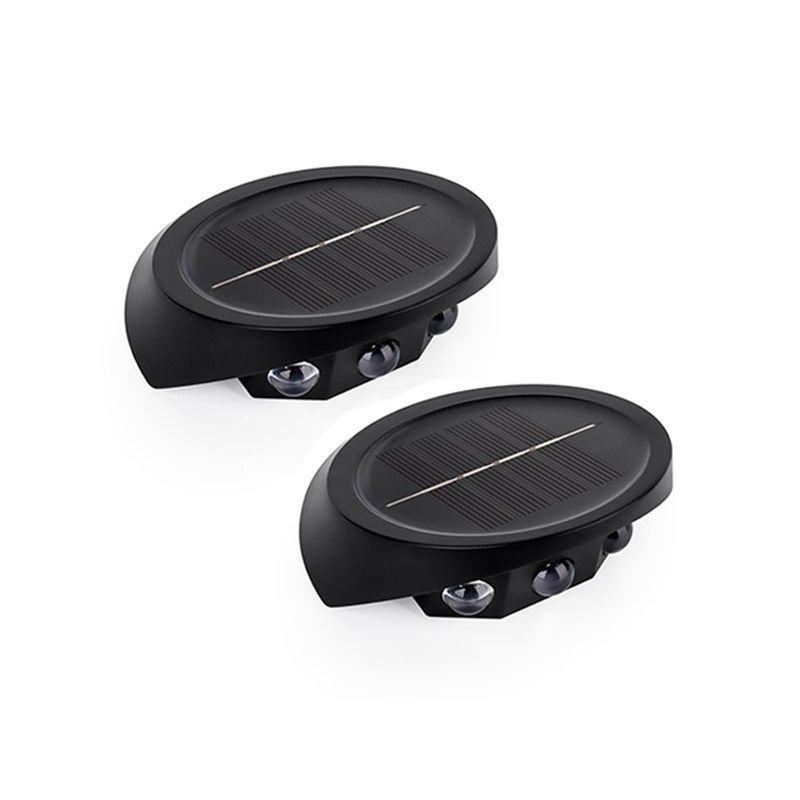 2 * solarna lampa ścienna z ciepłym białym światłem, zewnętrzna lampa dekoracyjna do ogrodu, wodoodporna IP55, lampa do chodzenia, lampa pomostowa