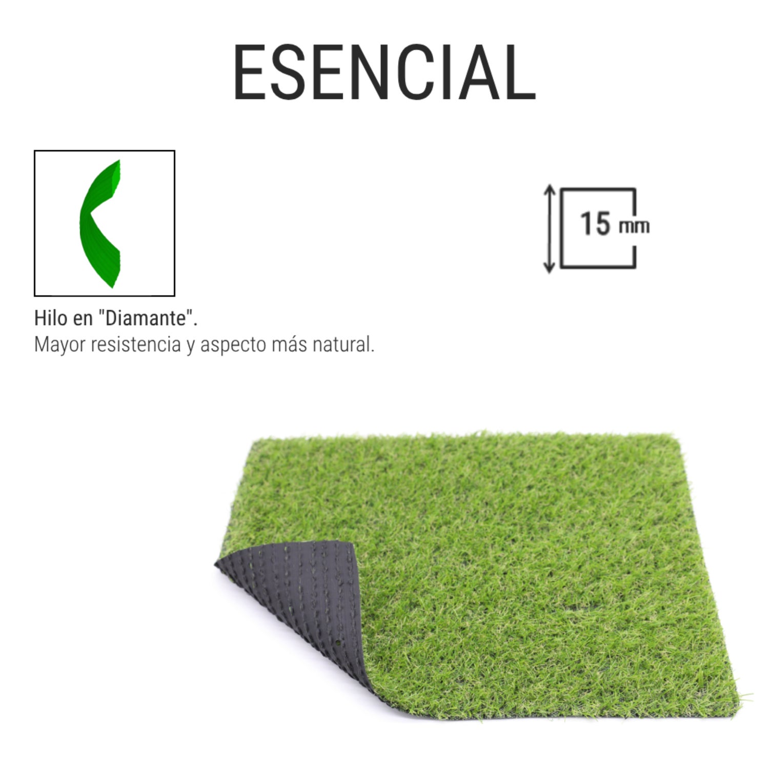 Bonerva | Césped Artificial Esencial 15mm | Rollo 2x20 Metros | Rollo de césped artificial económico para terrazas, jardines y patios - 9