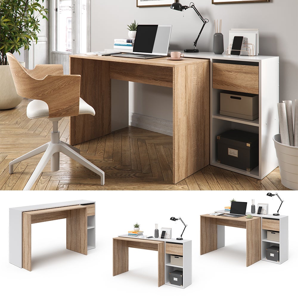 Vicco Bureau Ben, Blanc/Sonoma, 145x46.4cm - 2
