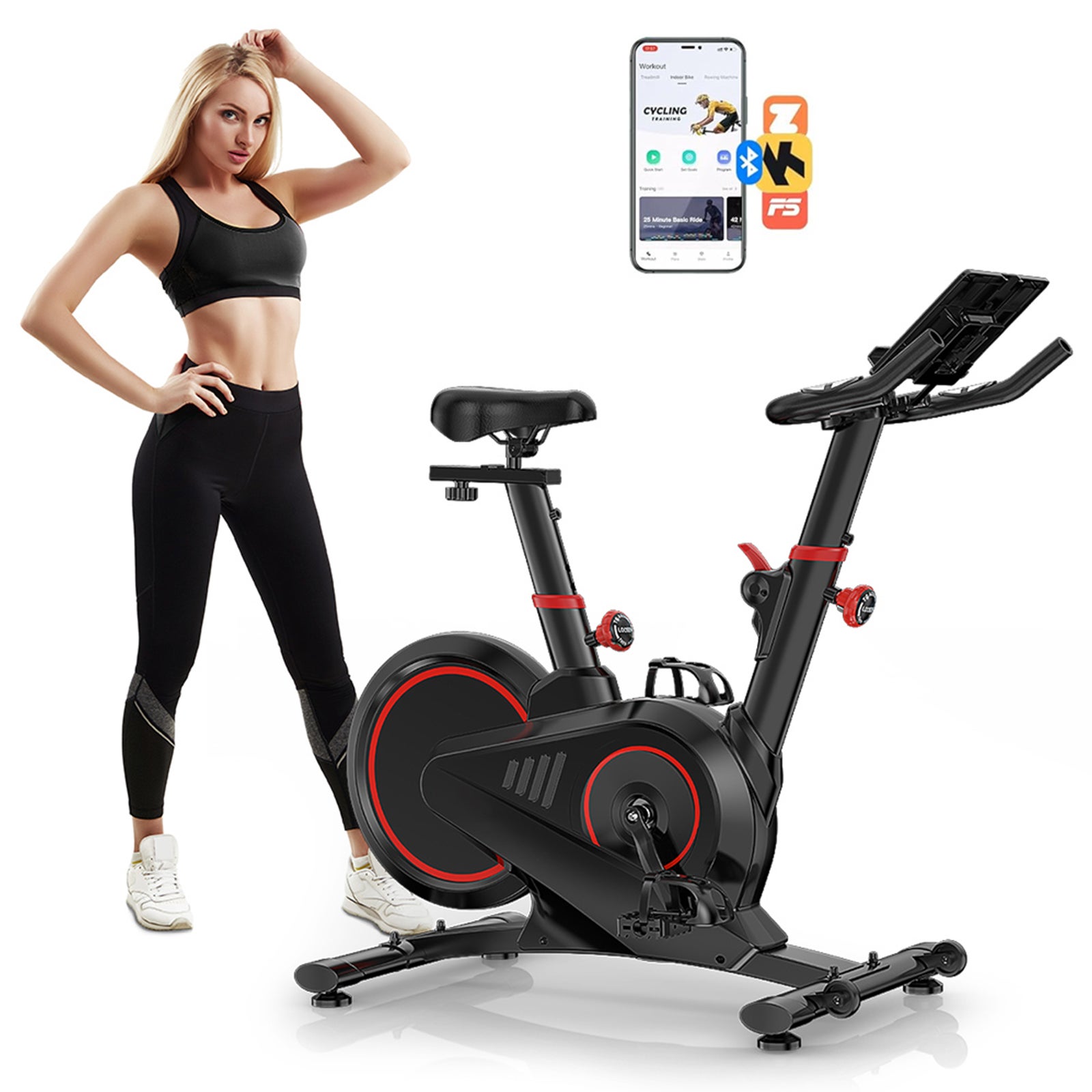 Cyclette da Casa con App, Ciclette Resistenza 0-100% Regolabile