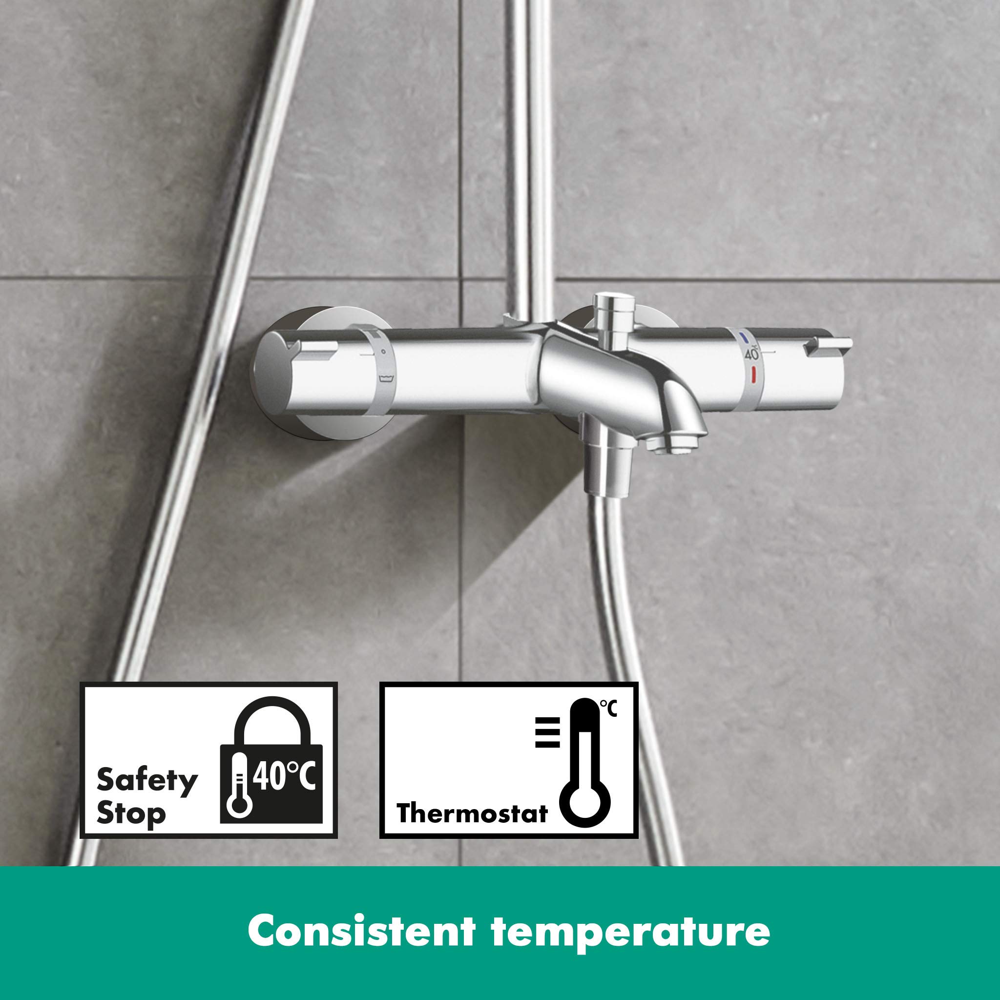 Colonne bain douche thermostatique HANSGROHE Crometta S 240 chromé - 7