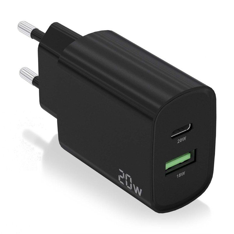 Caricabatterie Da Parete AISENS A110-0538 – 20W Con Porta USB-C PD3.0, Nero, Compatto E Veloce Per Smartphone E Tablet - 2
