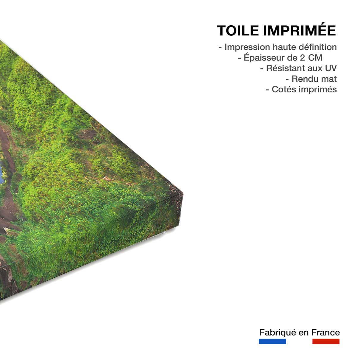 Tableau triptyque paysage cascade en islande - 90x60 cm - 3