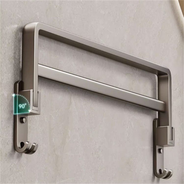 Support Mural de Serviette Pliable - de Rangement pour Salle de Bain - 4 tiges 49cm (pliable) - 5