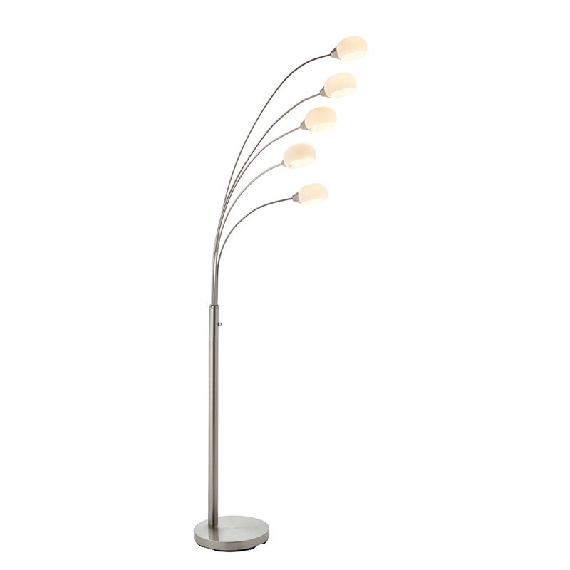 Lampa stojąca LED JASPA 5,5W 3000KK 1976lm metal satynowa niklowa wym:185x30x68cm 5-ramienna Endon