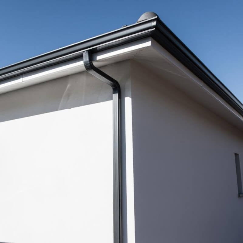 Kit gouttière aluminium corniche G300 3 m gris anthracite – gouttière alu toiture avec 6 crochets écarteurs – évacuation eaux pluviales - 7