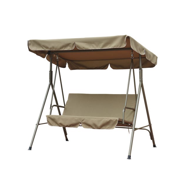 Tettuccio Per Dondolo Da Giardino - Universale 190x132x15 Cm, Beige, Impermeabile - Foto 3