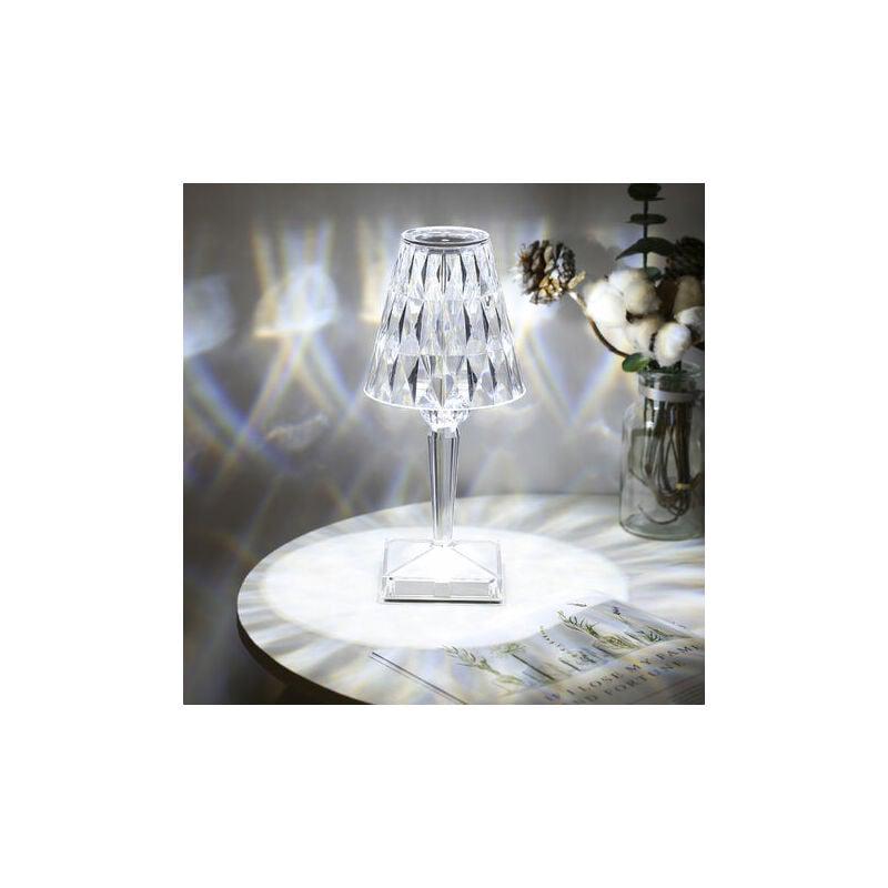 Lampe de table en cristal diamant, veilleuse d'ambiance, température/luminosité réglable, chargement USB - 4