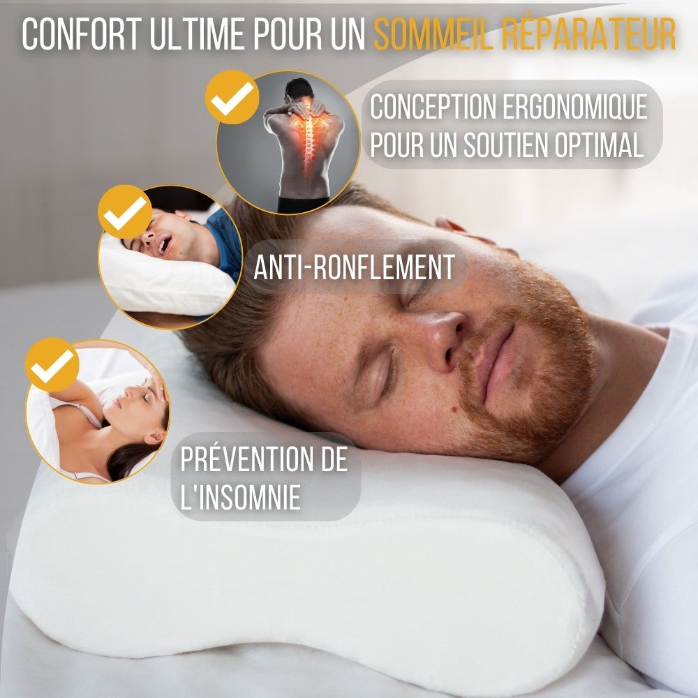 Oreiller Anti-Ronflement - Double Surface de Massage – 57x36x11 - INPHYSIO - 4