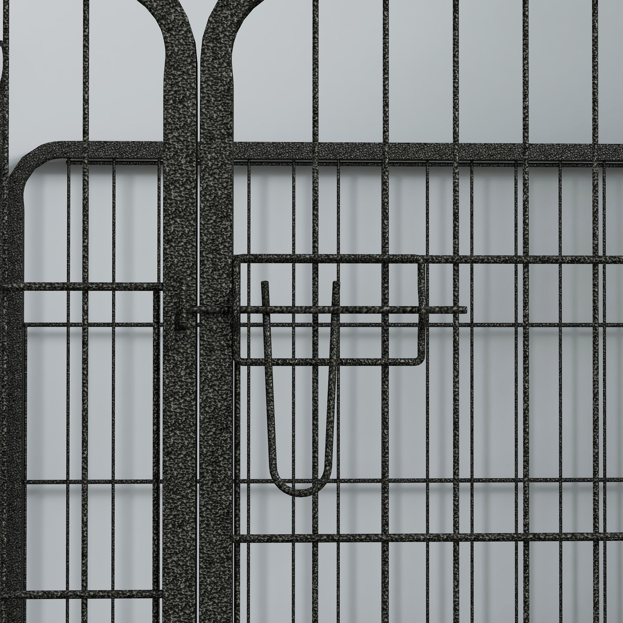 PawHut Recinto per Cani Pieghevole in Metallo, per Interno ed Esterno con Porta con Catenaccio e Picchetti, 82x82x60cm Grigio - 9