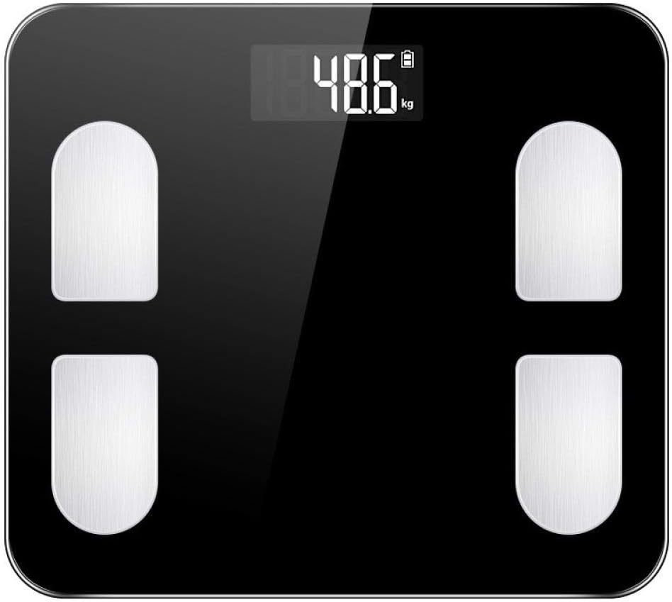Waga łazienkowa, waga podłogowa, waga z łącznością Bluetooth, wyświetlacz LED, pomiar tkanki tłuszczowej, bilans masy ciała, woda, masa mięśniowa