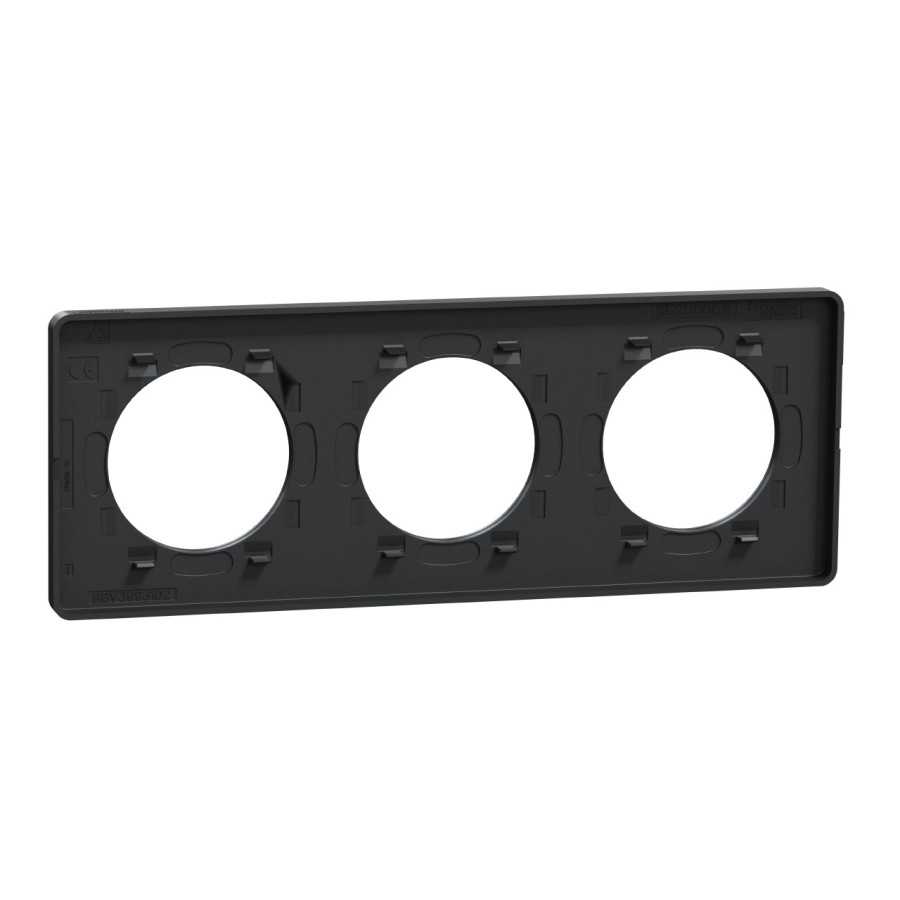 Plaque ODACE Touch Anthracite 3 postes horizontal vertical entraxe 71mm SCHNEIDER ELECTRIC S540806 - 4