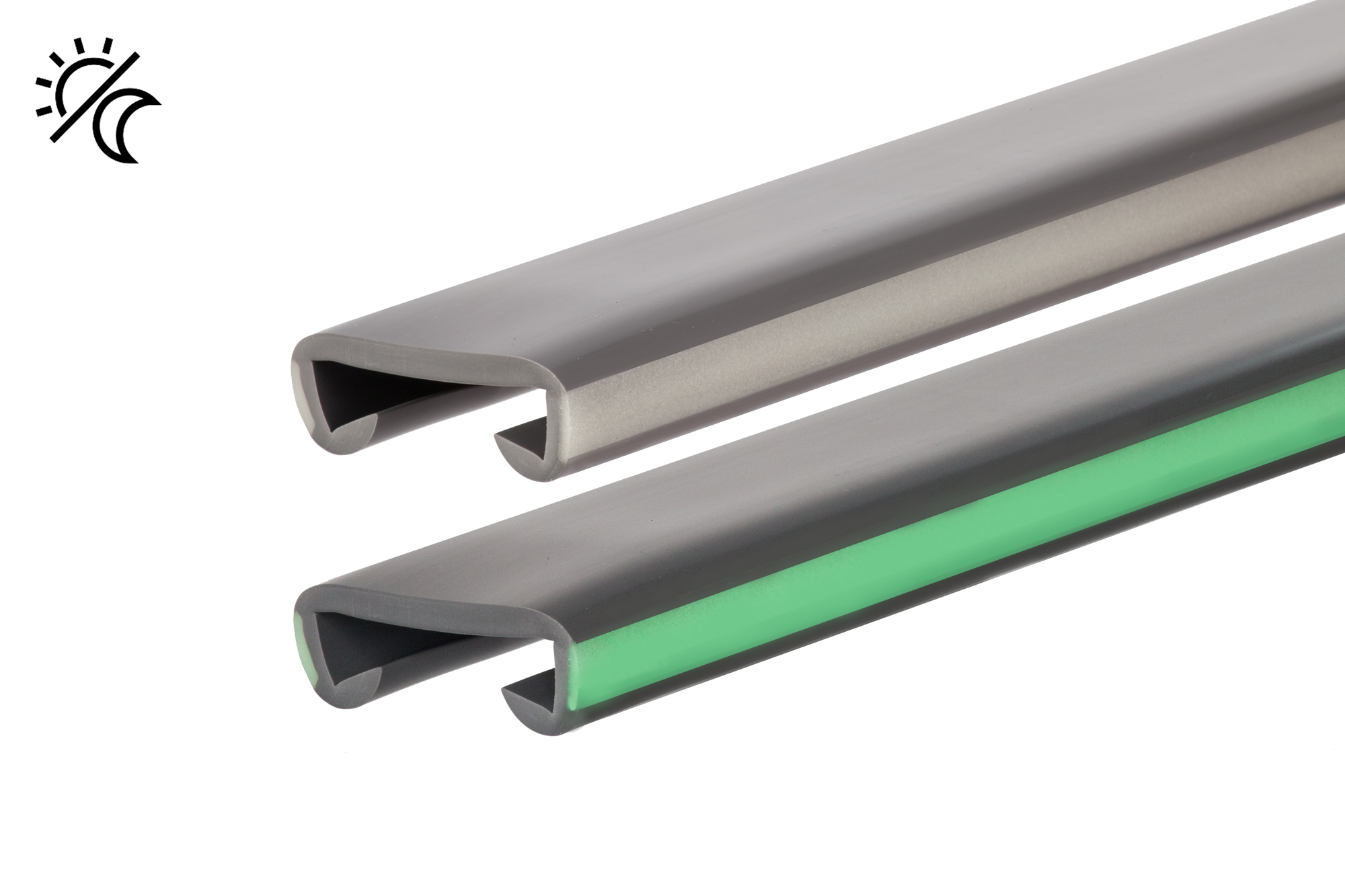 Poręcz PVC 40x8 mm LUX antypoślizgowa - 1 metr, ciemnoszary