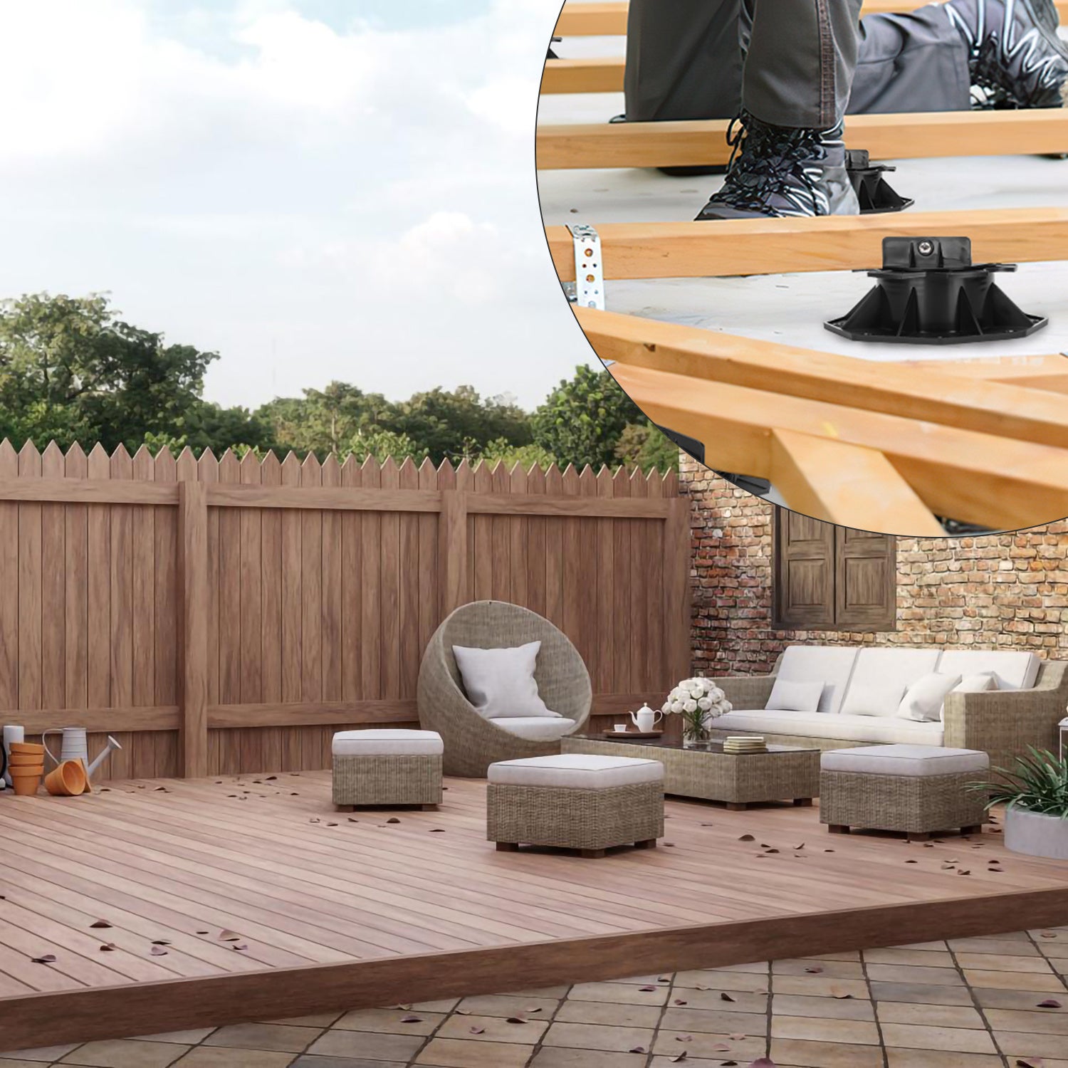 Plot réglable 60-140mm Lot de 30 – Pour lambourde, bois, carrelage, pierre, béton – Recyclés - 8