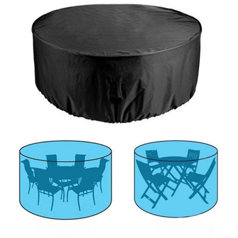 Housse De Protection Table Ronde De Jardin – 280 X 70 Cm, Imperméable, Anti-UV, Coupe-Vent – Idéale Pour Mobilier Extérieur