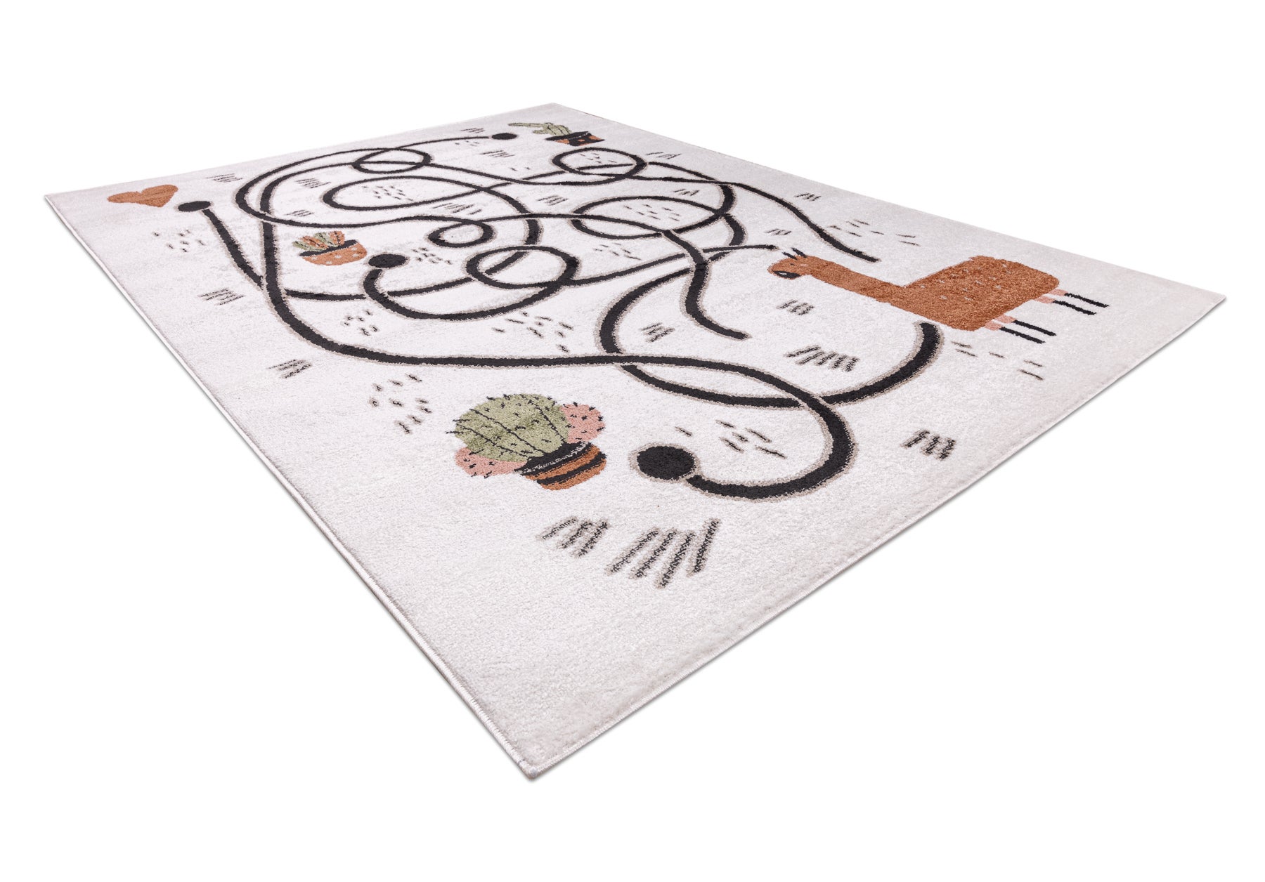 Dywan FUN Game dla dzieci, gra, lama krem 200x290 cm - 3